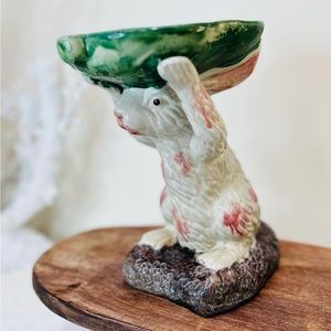 Vintage rabbit plant stand or catch all